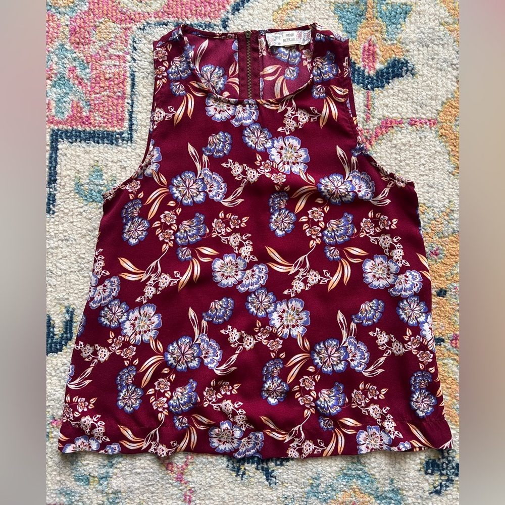 Pink Republic Floral Tank Top Small